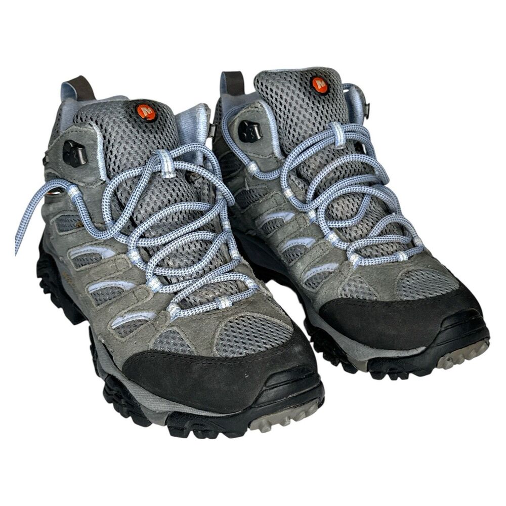 Merrell Moab 2 Hiking Boots Womens 8.5 Gray Periwinkle Waterproof Trail J88792